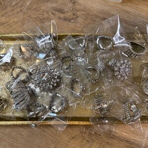 25 Paparazzi Silver Tone with Clear Stones Women's Rings